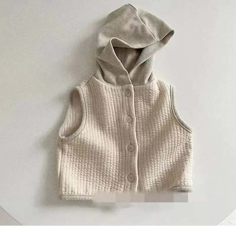 Korean Baby Hooded Vest Cream Spring Autumn Wear — feature 7