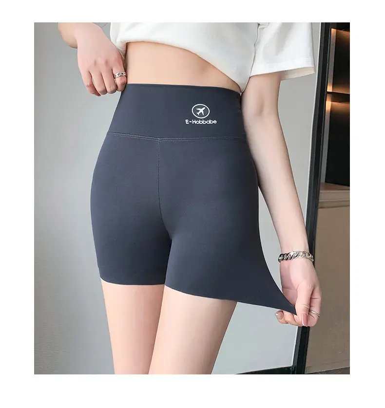 Women's Black Stretch High Waist Shorts with Light-Proof Design — feature 17