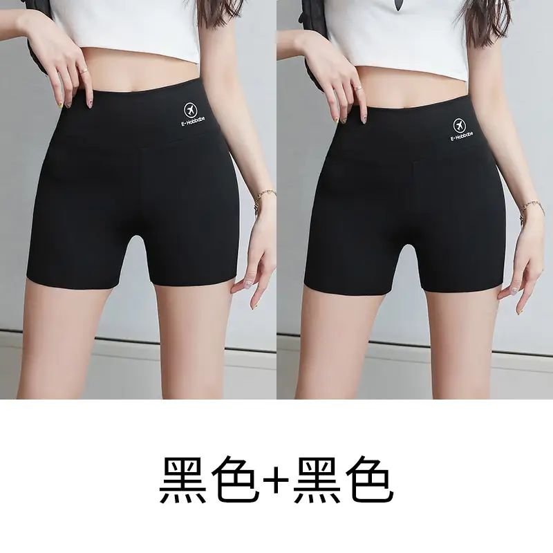 Women's Black Stretch High Waist Shorts with Light-Proof Design - Image 11
