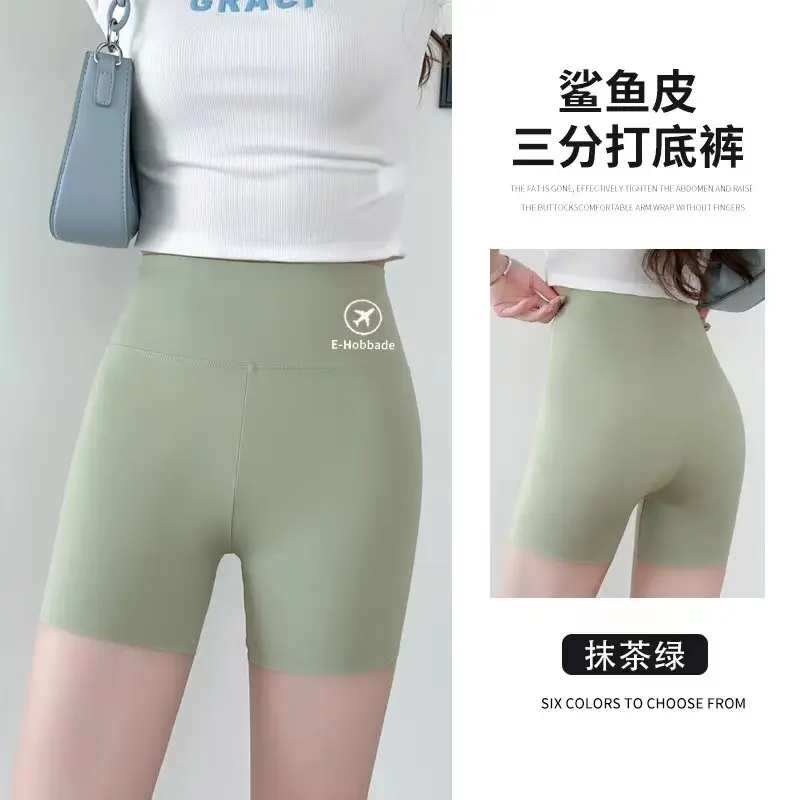 Women's Black Stretch High Waist Shorts with Light-Proof Design - Image 3