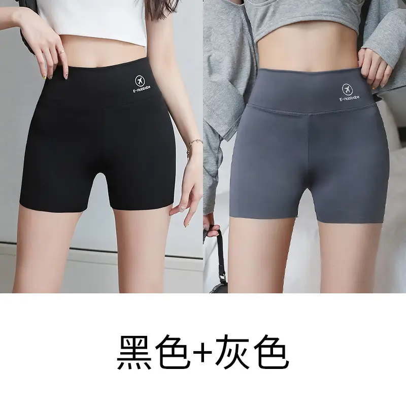 Women's Black Stretch High Waist Shorts with Light-Proof Design - Image 5