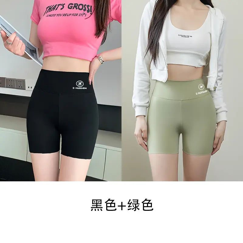 Women's Black Stretch High Waist Shorts with Light-Proof Design - Image 6