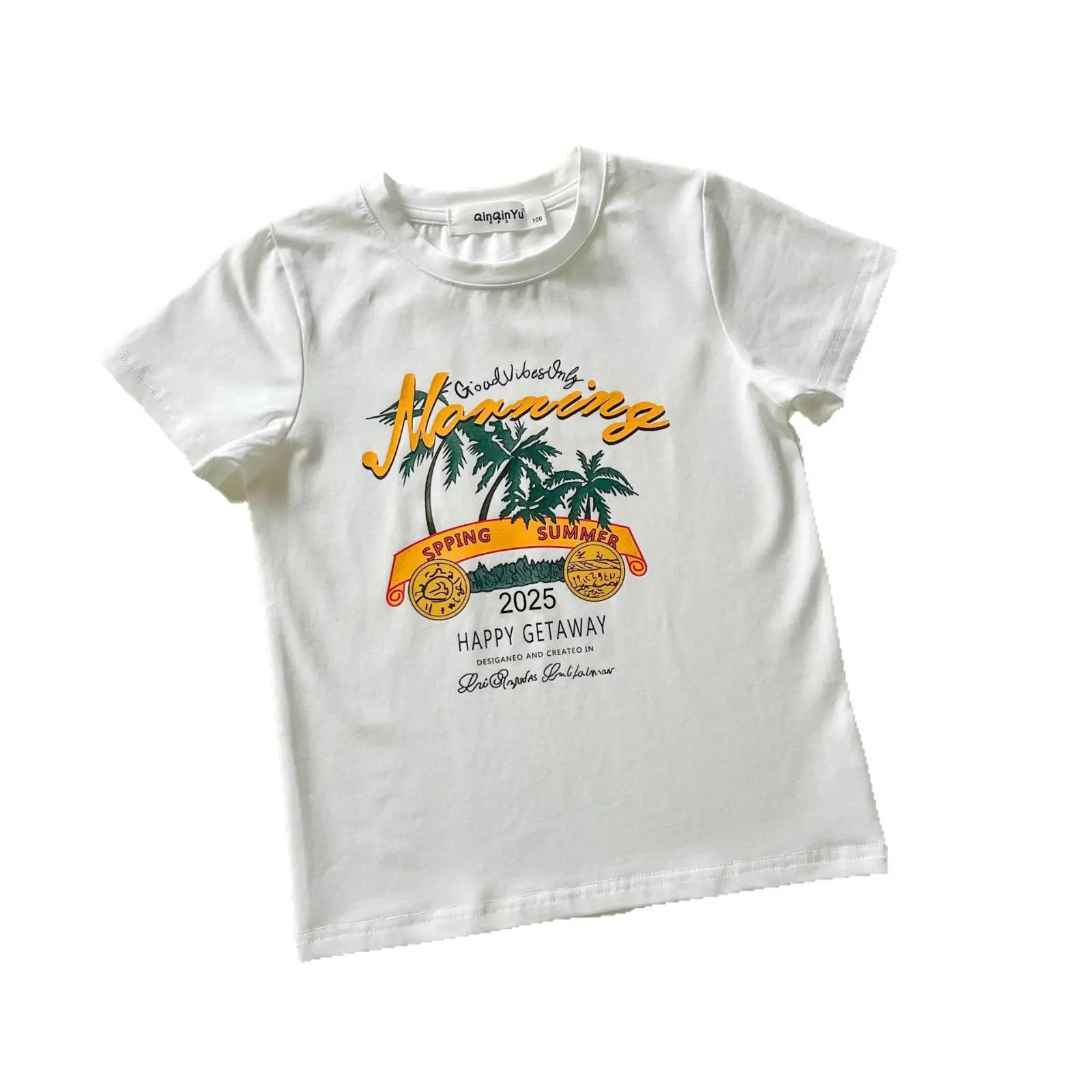 Family 3-T-Shirt Set White Printed Summer Wear - Image 5