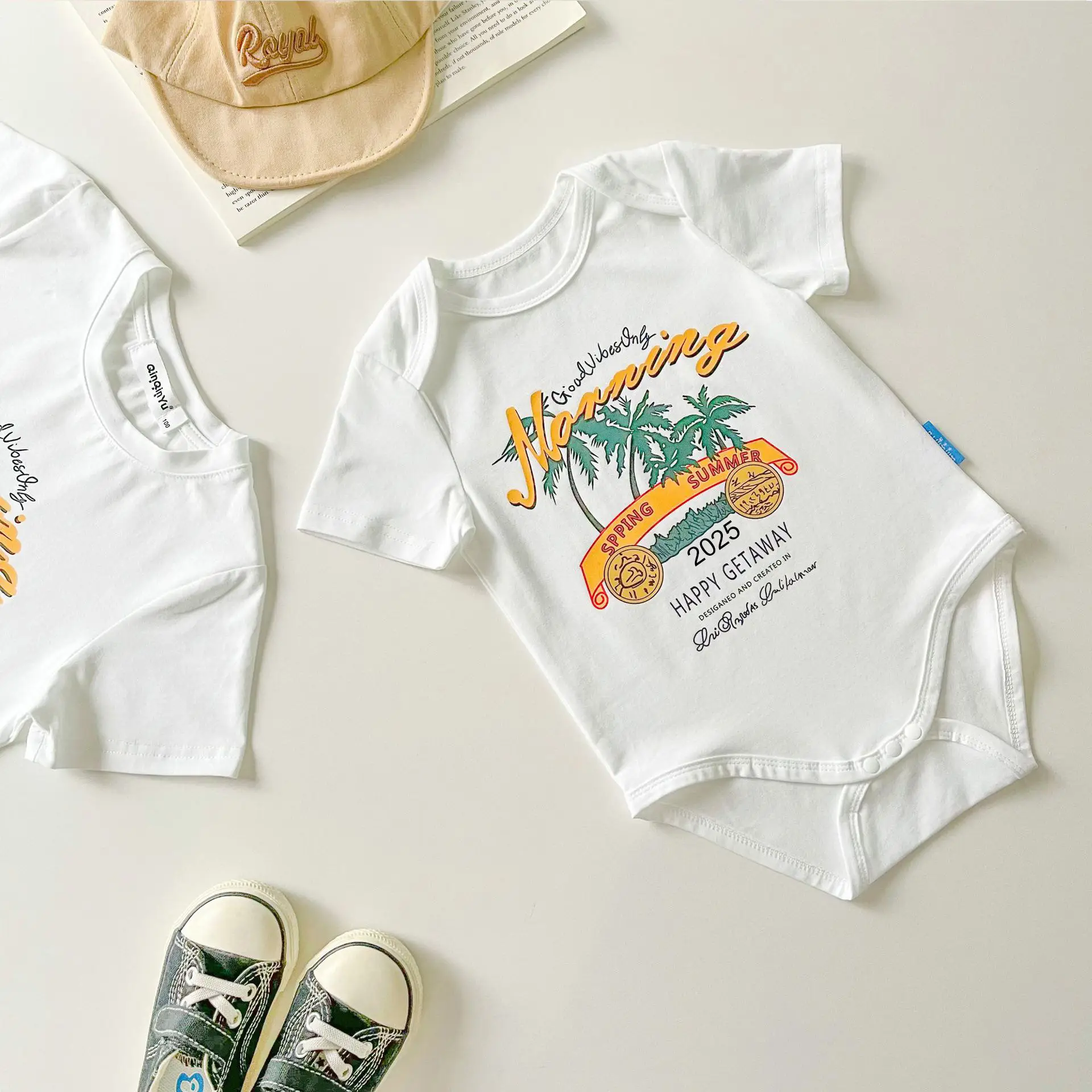 Family 3-T-Shirt Set White Printed Summer Wear — feature 13
