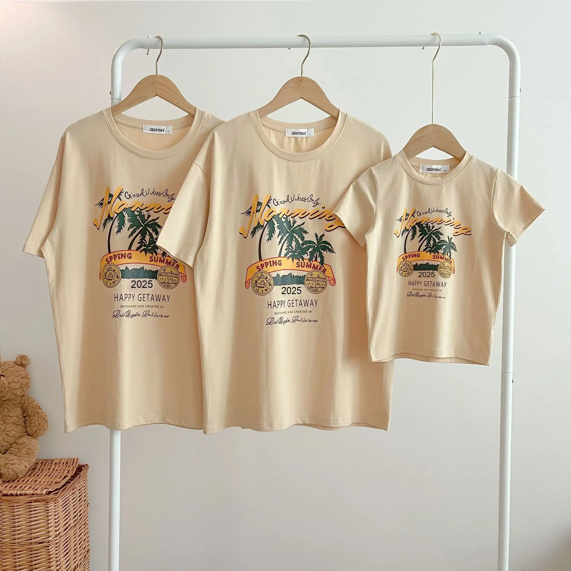 Family 3-T-Shirt Set White Printed Summer Wear — feature 19