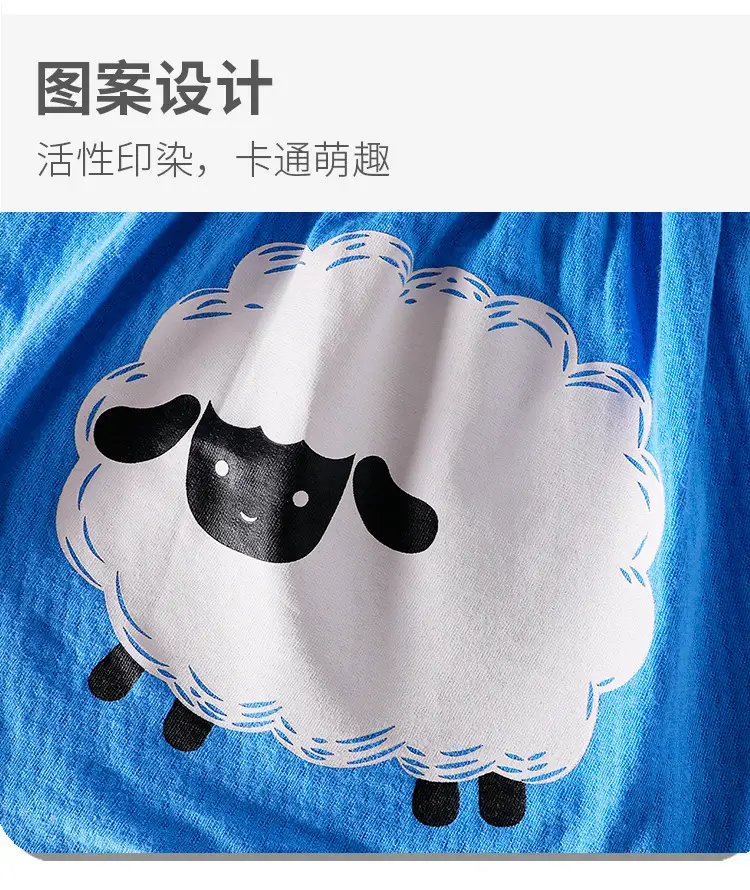 Blue Sheep Print Cotton Shorts for Boys Girls Summer — feature 10