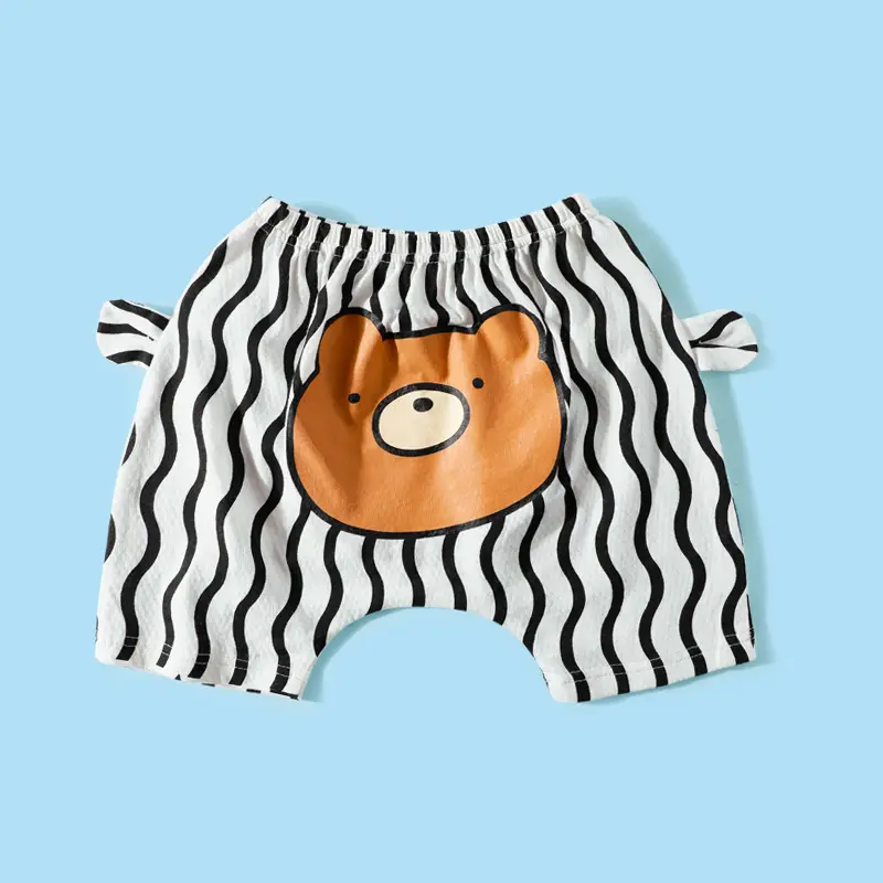 Blue Sheep Print Cotton Shorts for Boys Girls Summer - Image 2