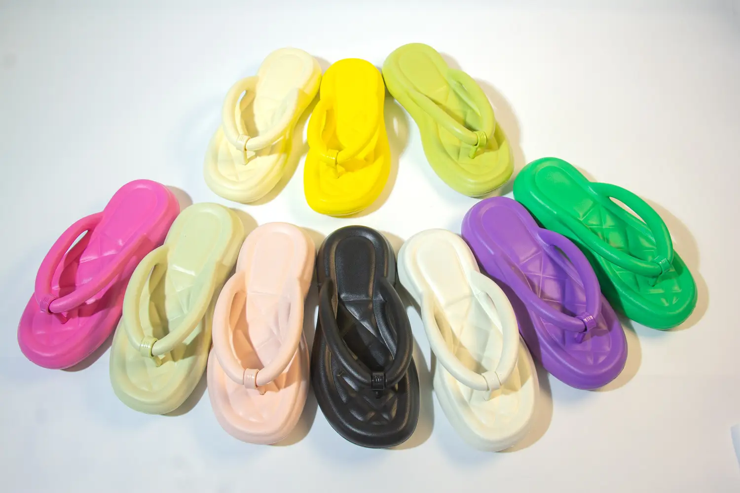 Women's Green Thick Bottom Flip Flops Waterproof Indoor — feature 3