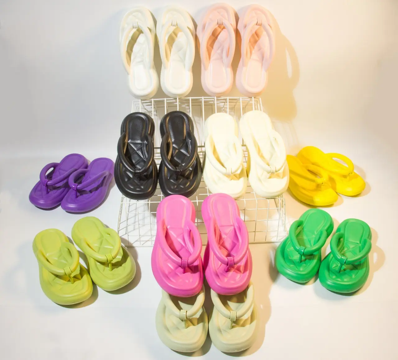 Women's Green Thick Bottom Flip Flops Waterproof Indoor — feature 5
