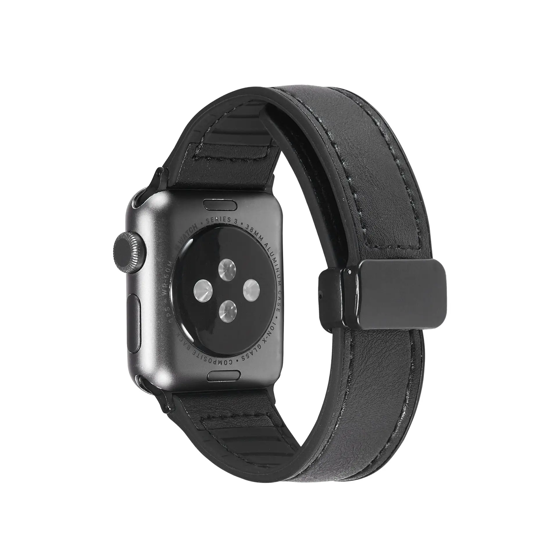 Apple Watch8 Magnetic Silicone Strap Black - Image 13