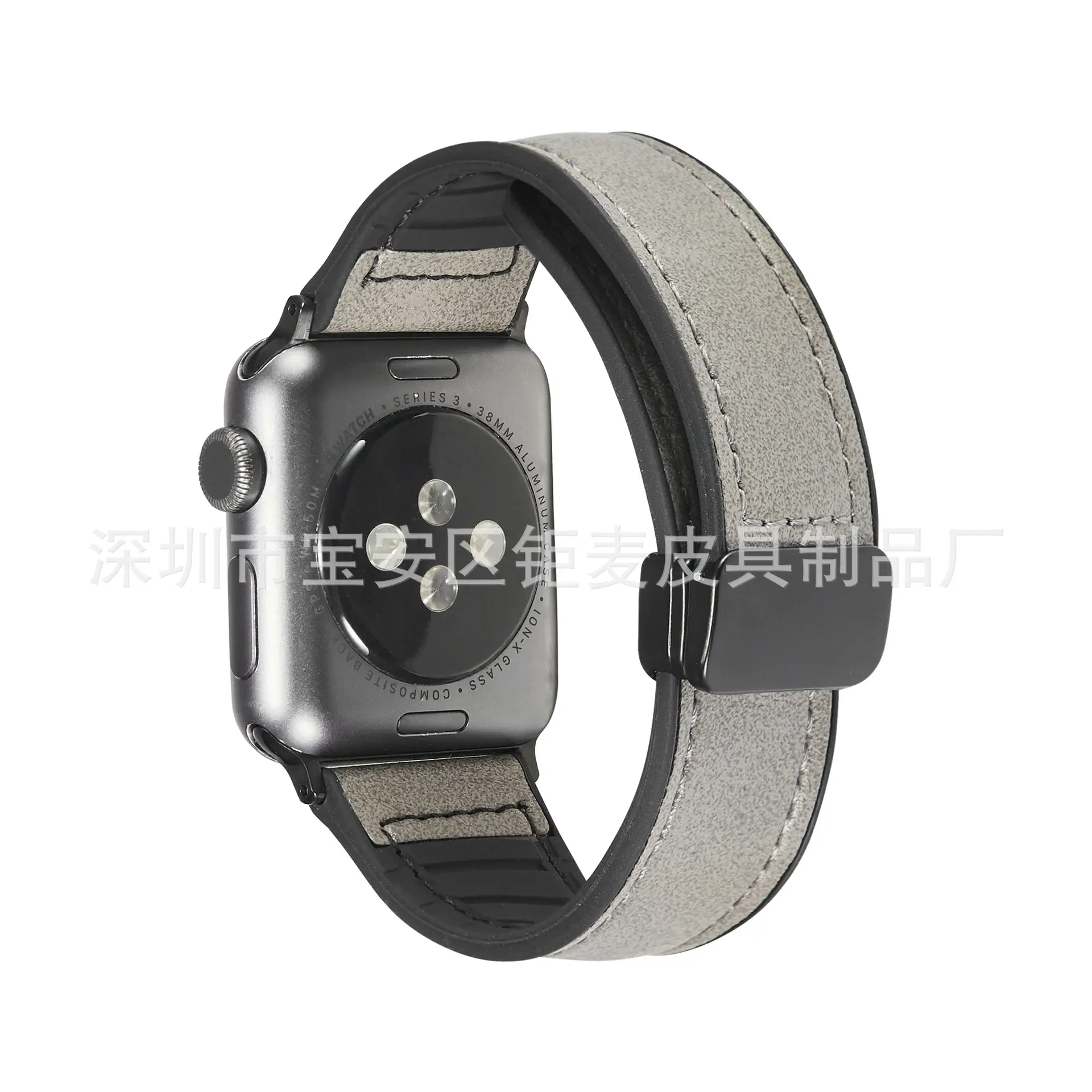 Apple Watch8 Magnetic Silicone Strap Black - Image 5