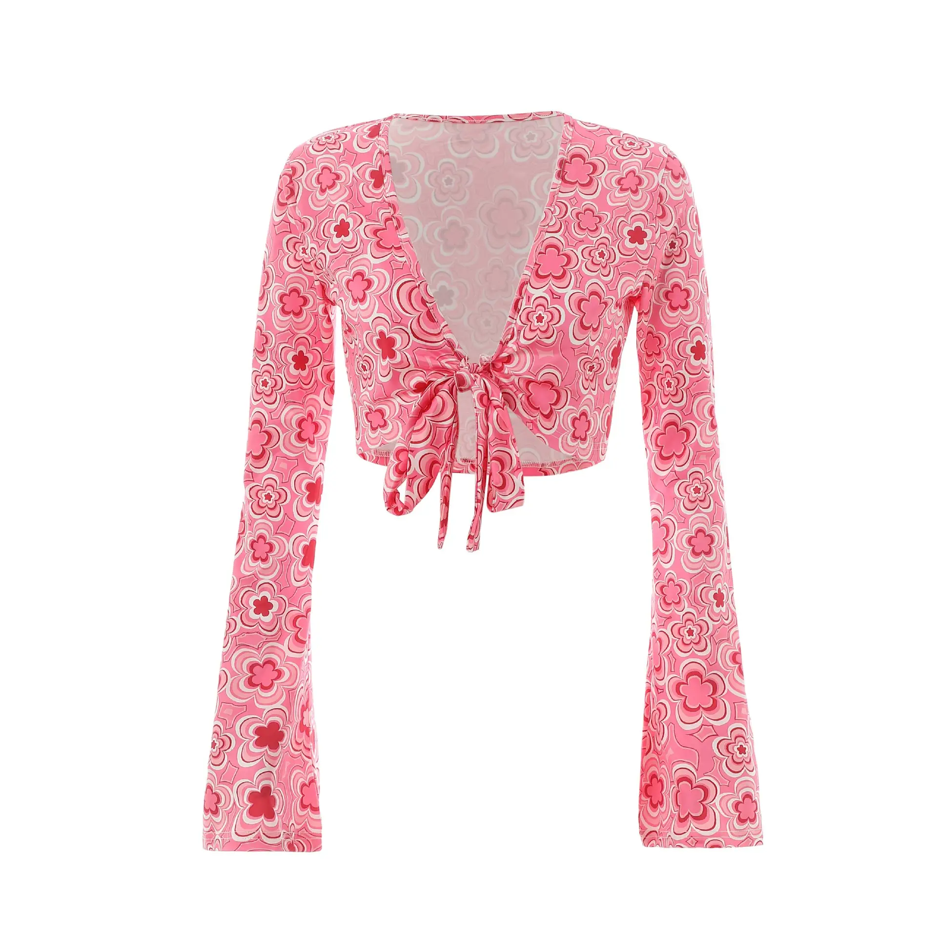 Pink Printed 3-Piece Women's T-Shirt Pants Suit Set — feature 27