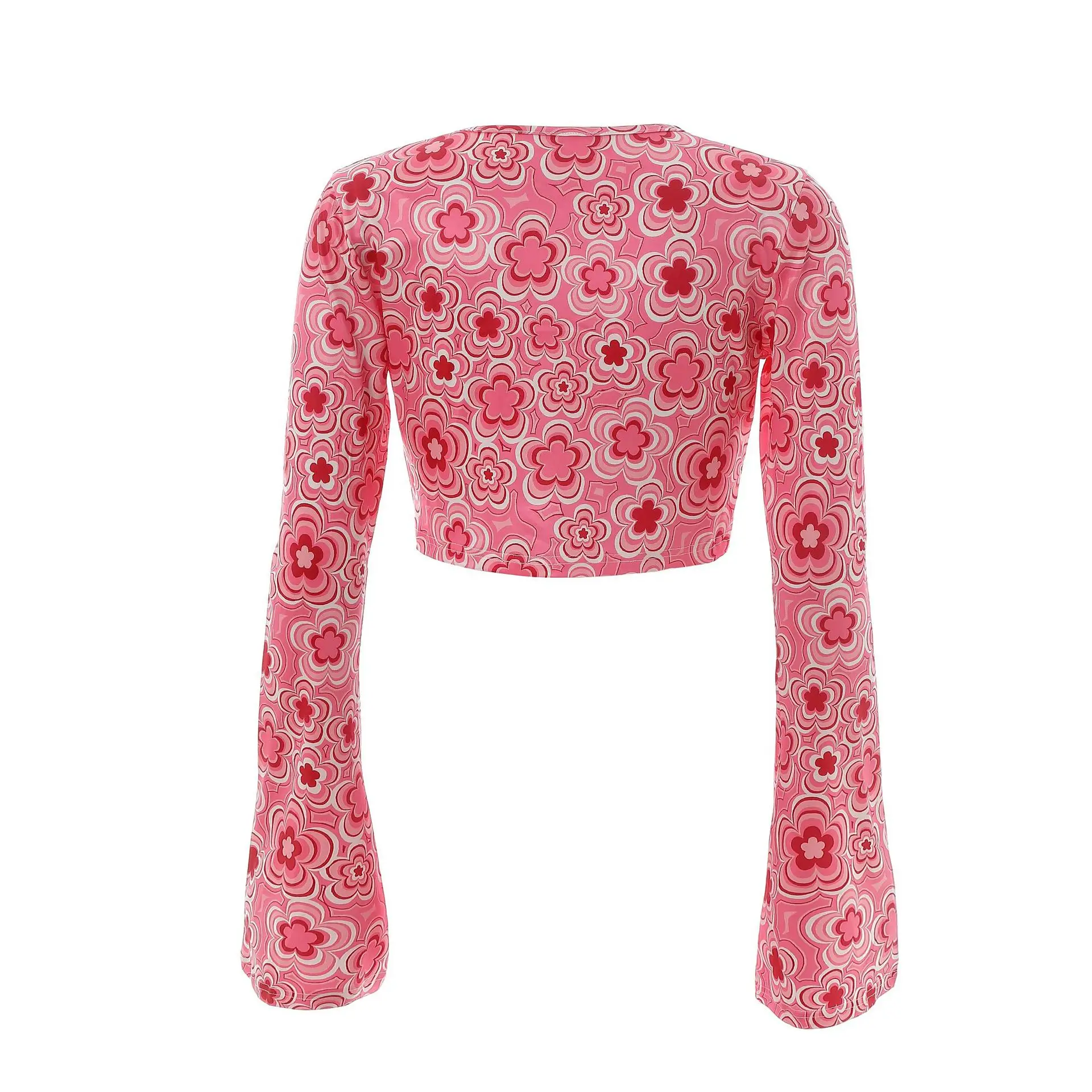 Pink Printed 3-Piece Women's T-Shirt Pants Suit Set — feature 29