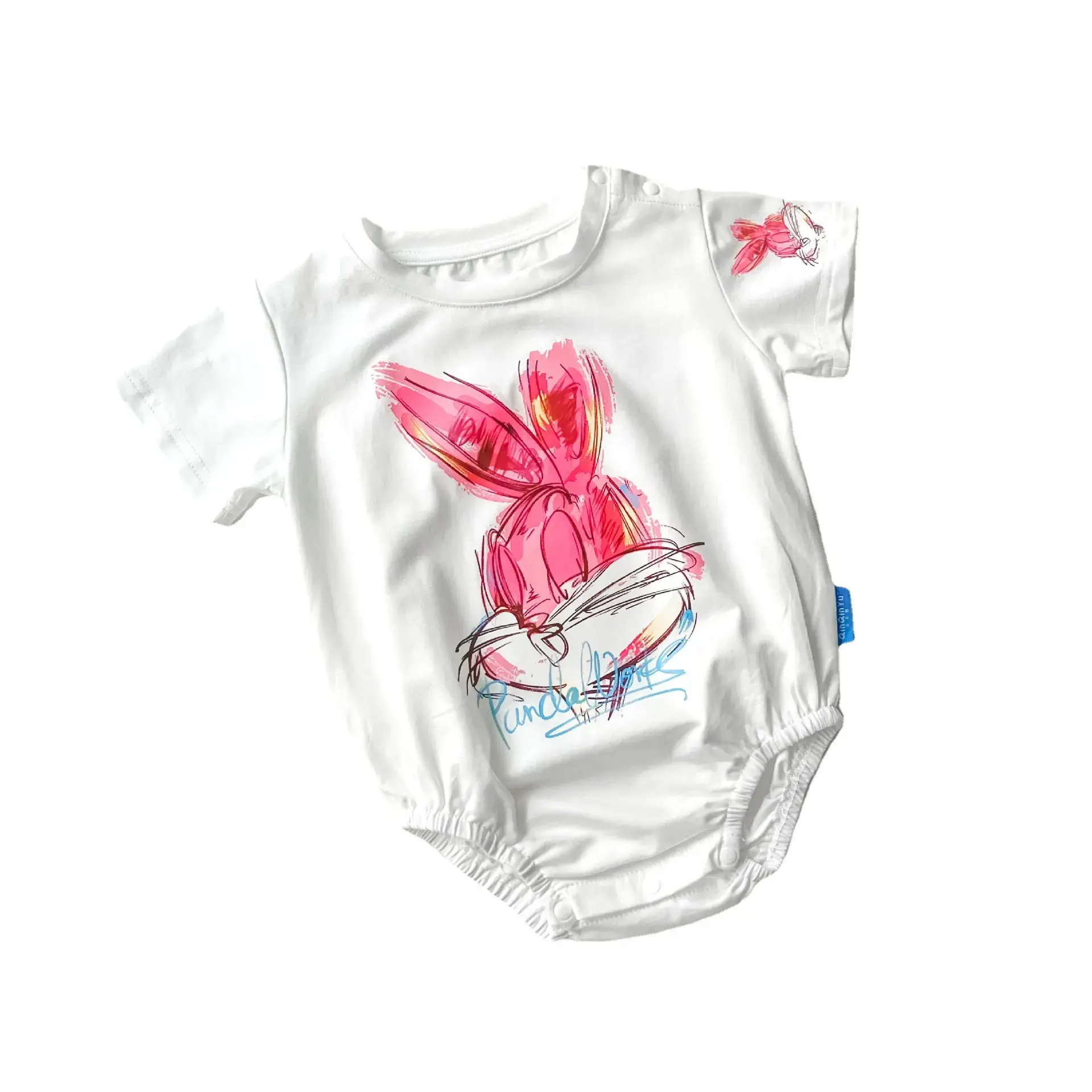Rabbit Print Cotton T-Shirt Set for Kids - Image 7