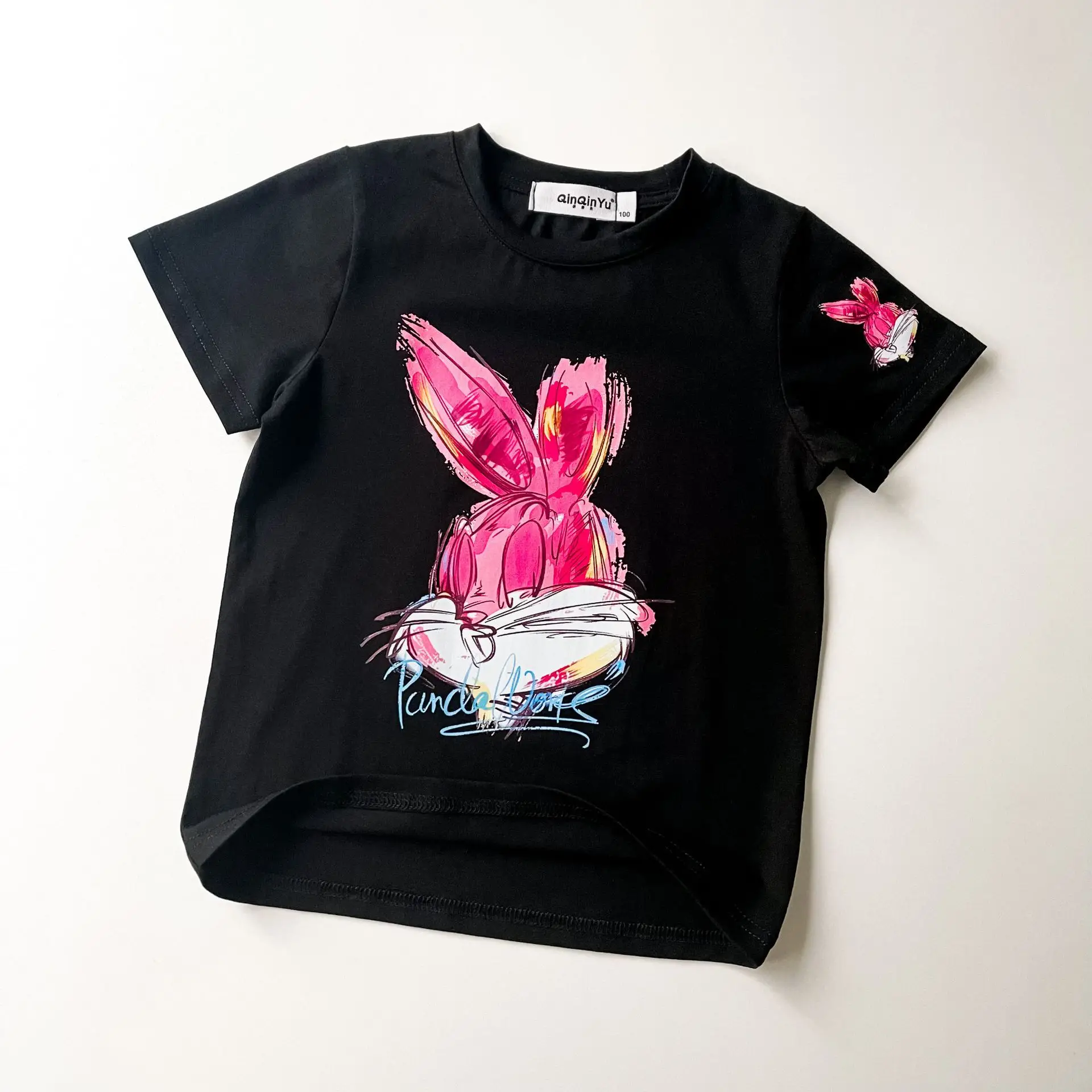 Rabbit Print Cotton T-Shirt Set for Kids — feature 24