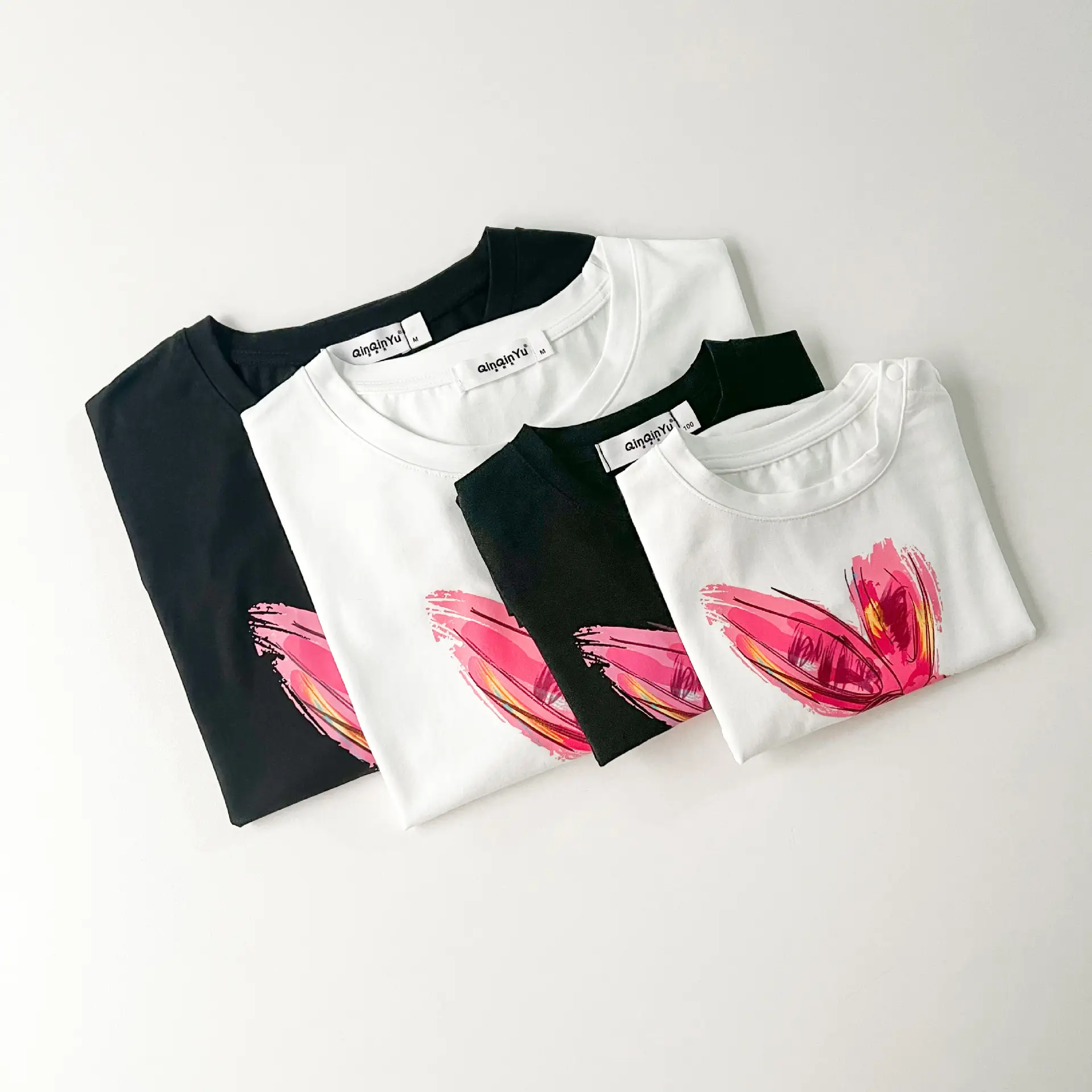 Rabbit Print Cotton T-Shirt Set for Kids — feature 30