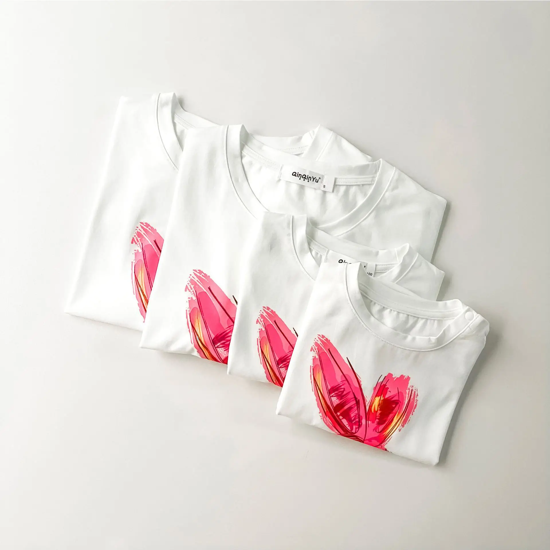 Rabbit Print Cotton T-Shirt Set for Kids — feature 32