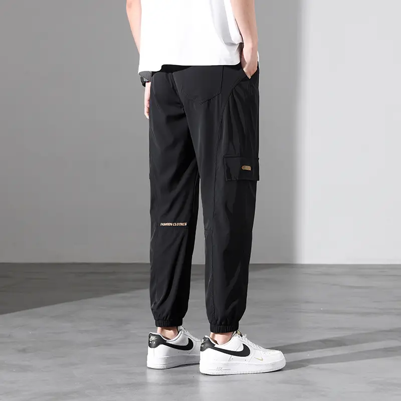Men Ice Silk Plus Size Pants Grey 2023 - Image 7