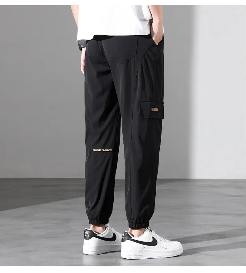 Men Ice Silk Plus Size Pants Grey 2023 — feature 11