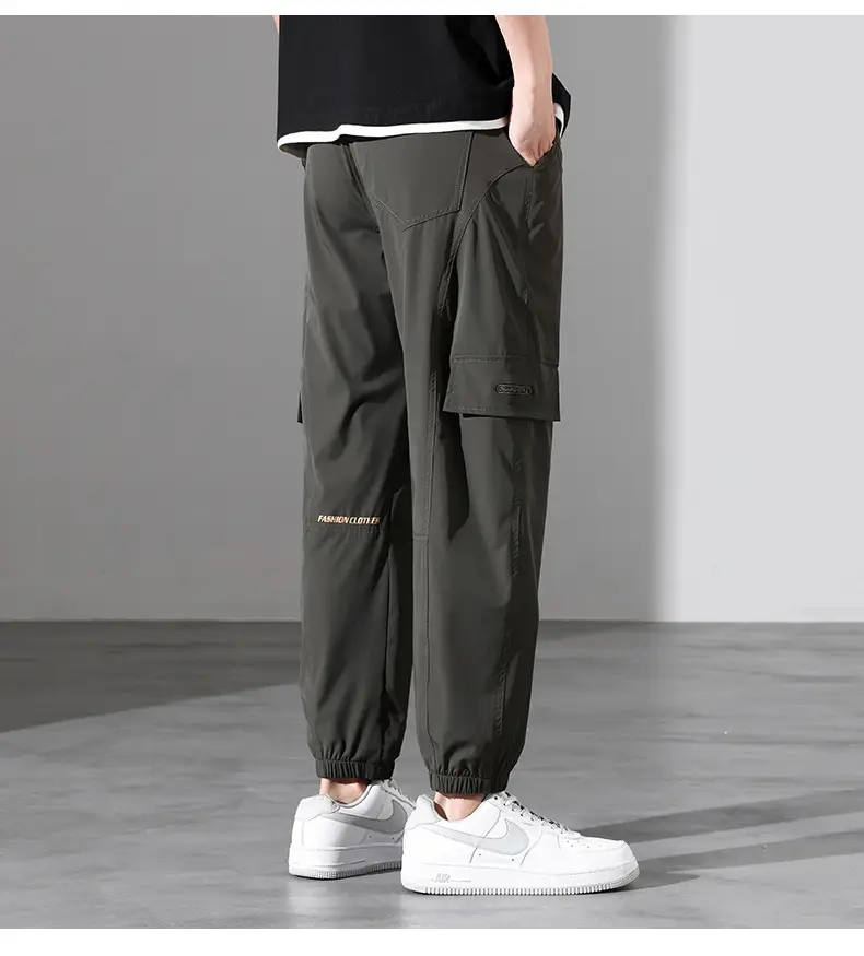 Men Ice Silk Plus Size Pants Grey 2023 — feature 14