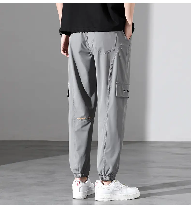 Men Ice Silk Plus Size Pants Grey 2023 — feature 17