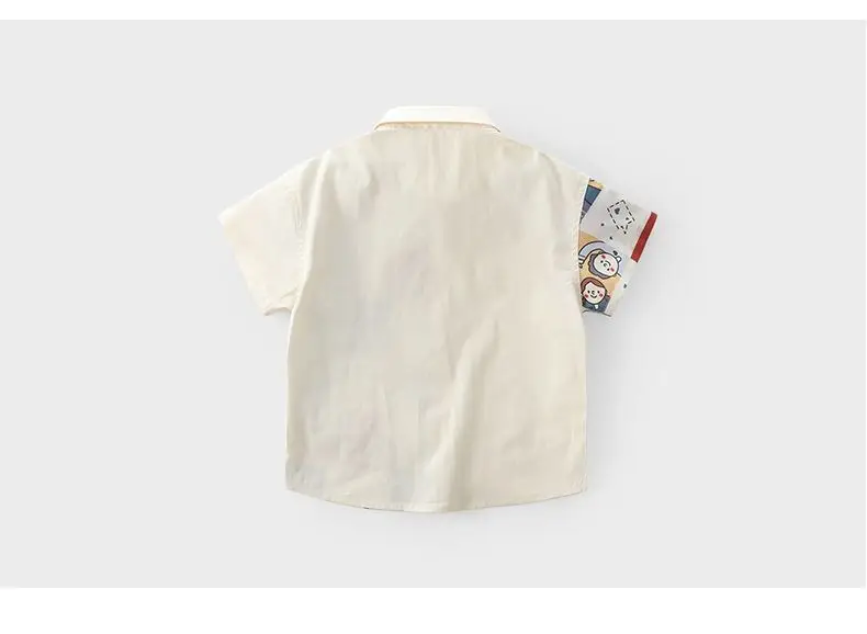 Cute Anime Plaid Short Sleeve Shirt for Kids