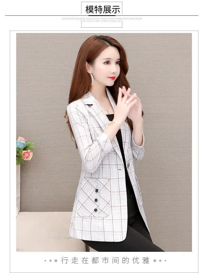 Women Plaid Slim Fit Jacket Small Medium Large — feature 9