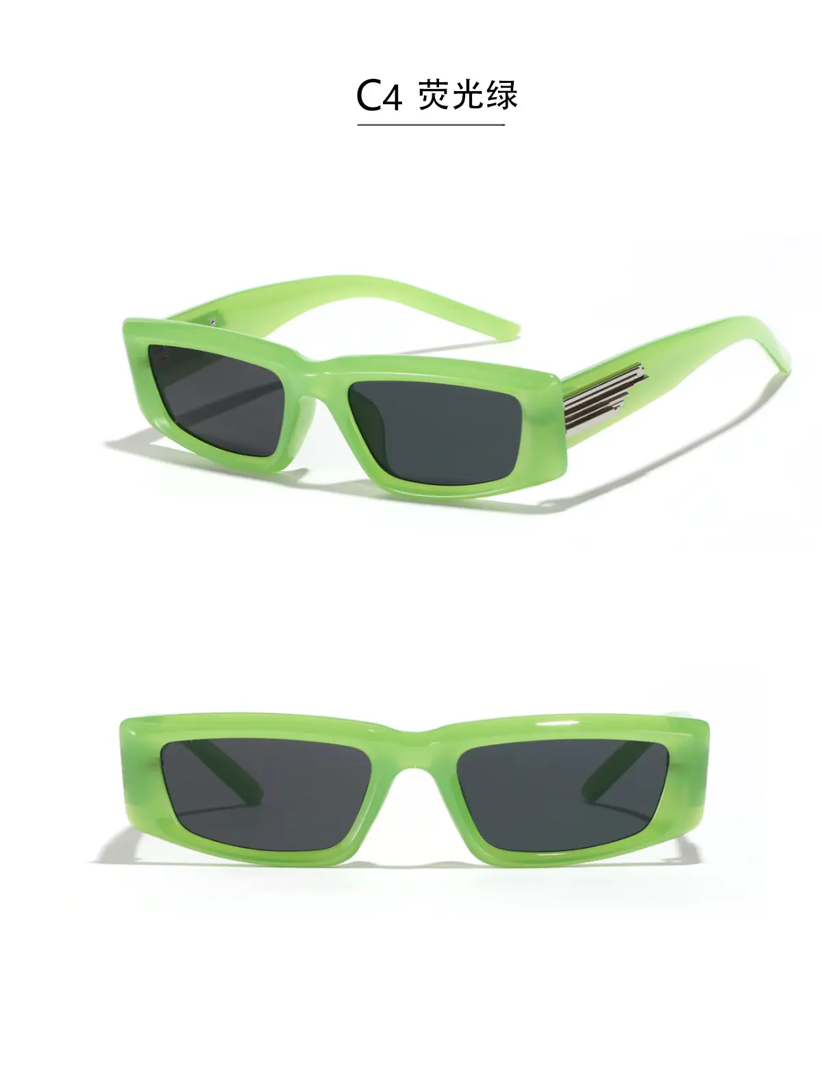 Men's Grey Square Sunglasses Dark Lenses Y2K — feature 10