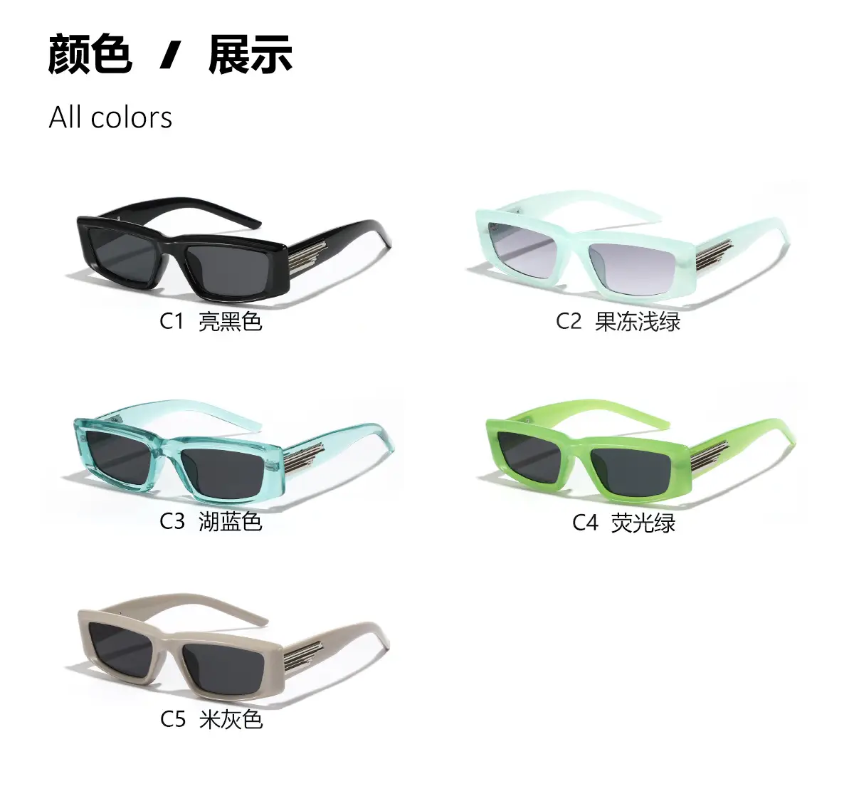 Men's Grey Square Sunglasses Dark Lenses Y2K — feature 5