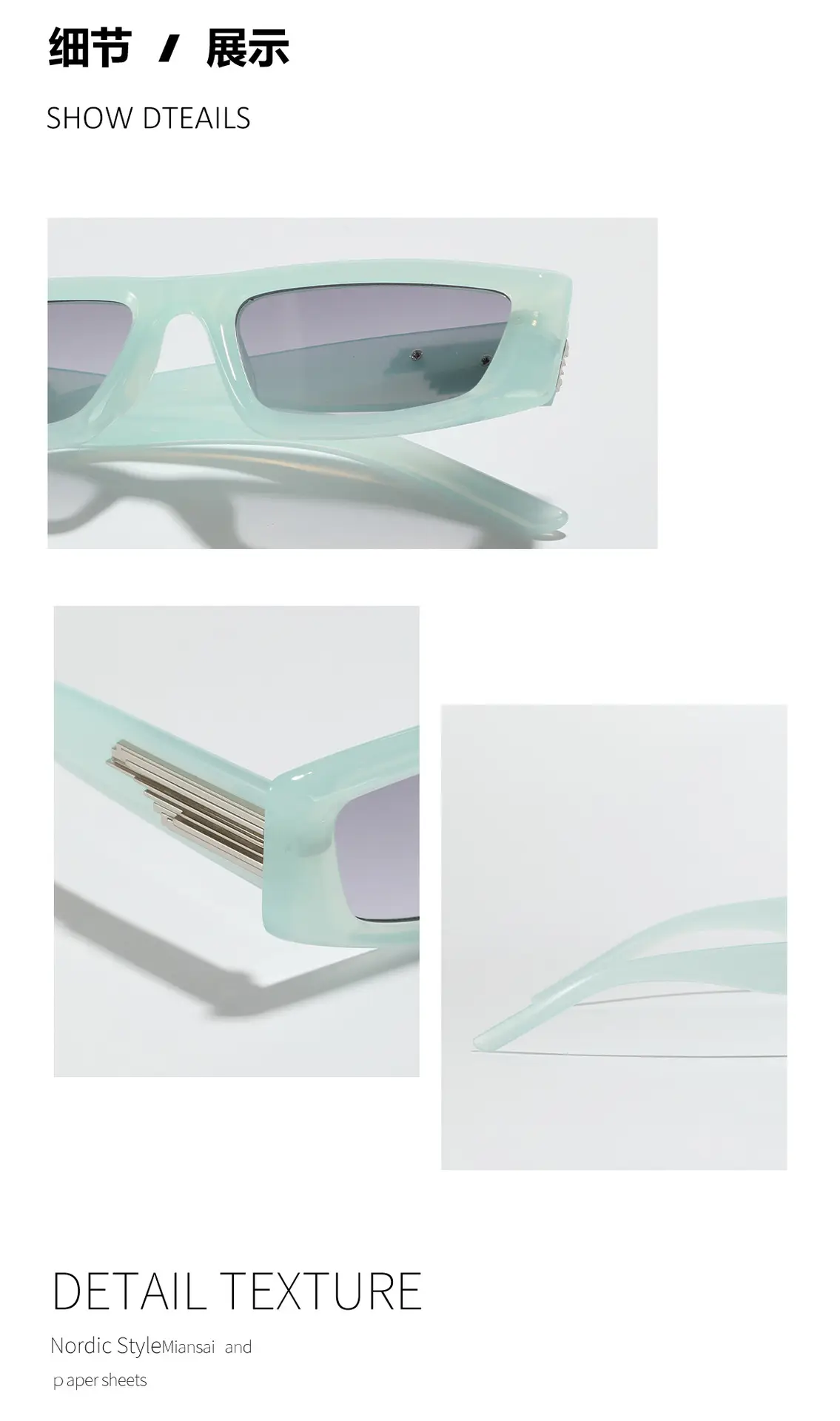 Men's Grey Square Sunglasses Dark Lenses Y2K — feature 6