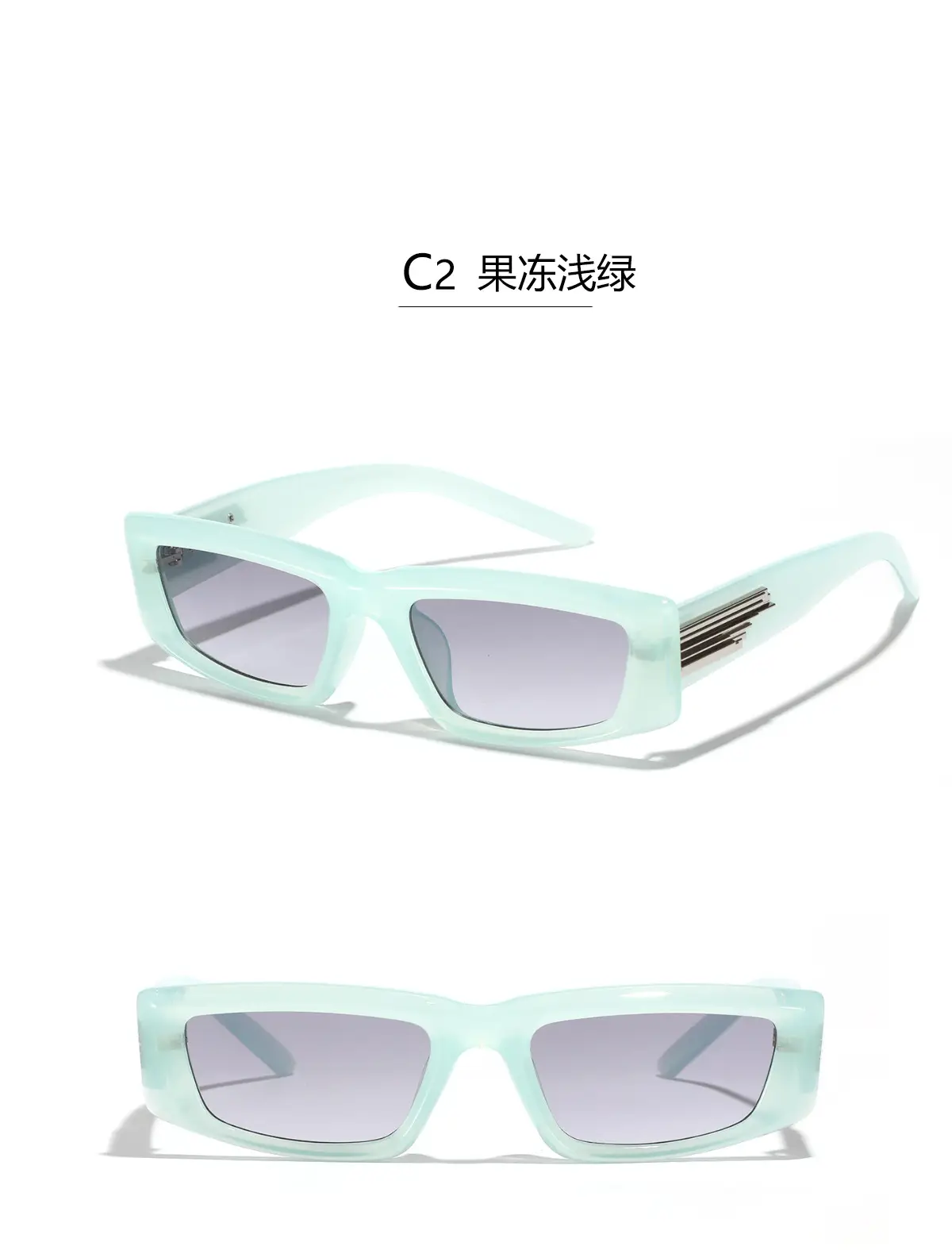 Men's Grey Square Sunglasses Dark Lenses Y2K — feature 8