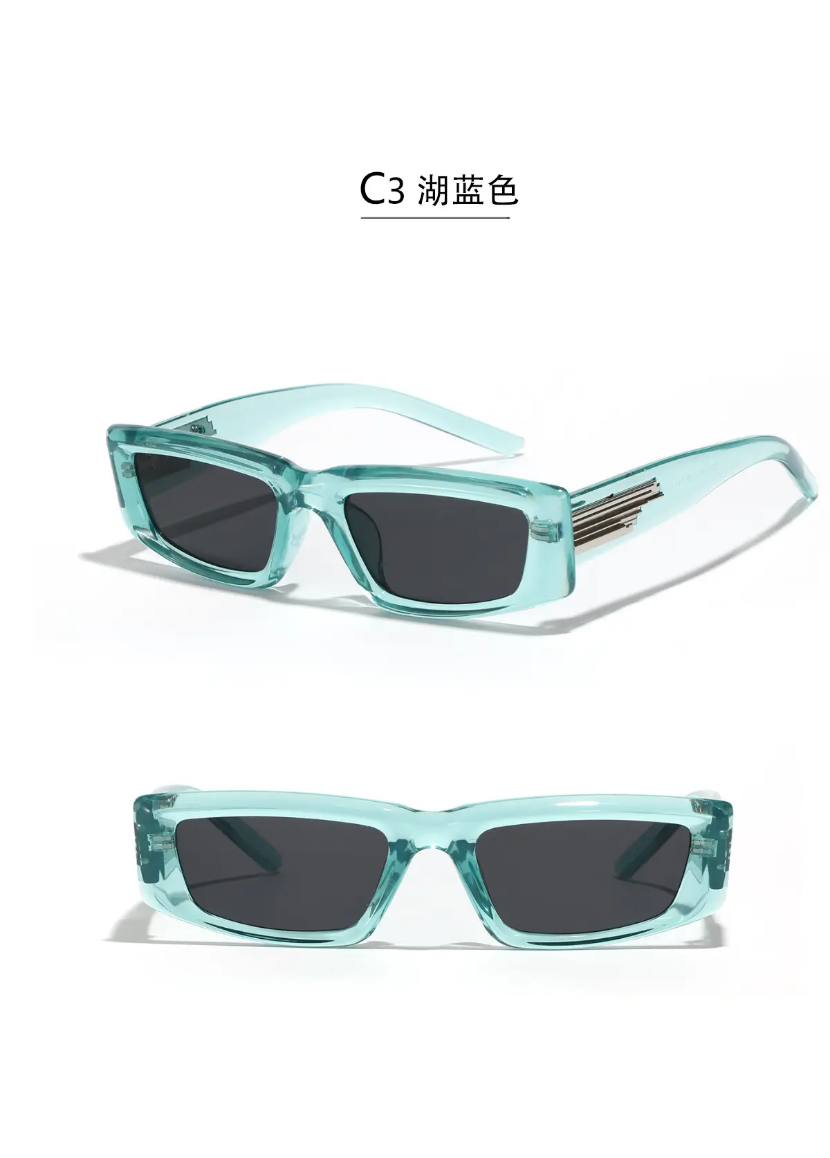 Men's Grey Square Sunglasses Dark Lenses Y2K — feature 9