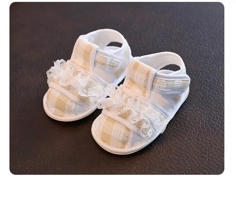 Baby Sandals Red White Checkered Knitted Soft Rubber — feature 15