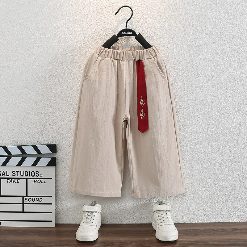 Boys Long Sleeve Tang Suit Set Chinese Dragon Embroidery Tan - Image 5