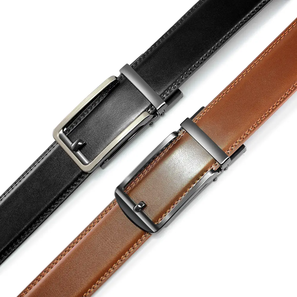 Men's Real Cowhide Belt with Automatic Buckle Black β feature 6