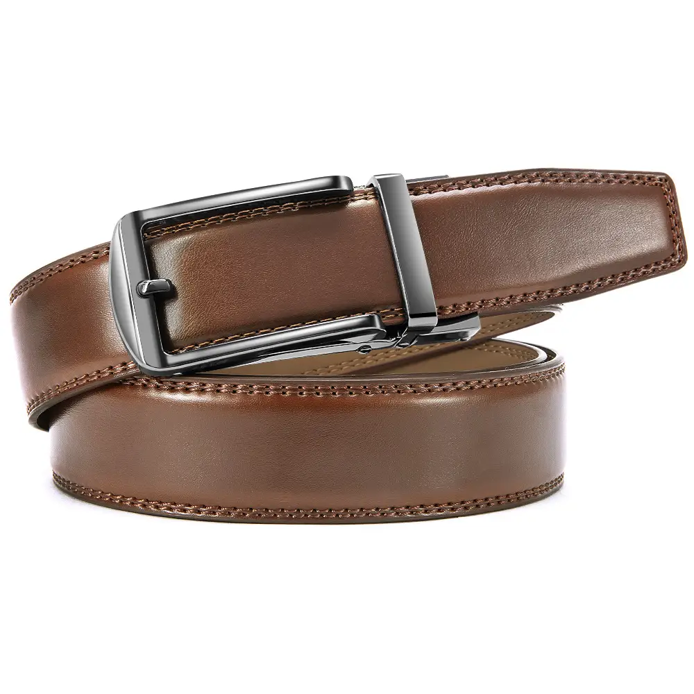 Men's Real Cowhide Belt with Automatic Buckle Black β feature 9