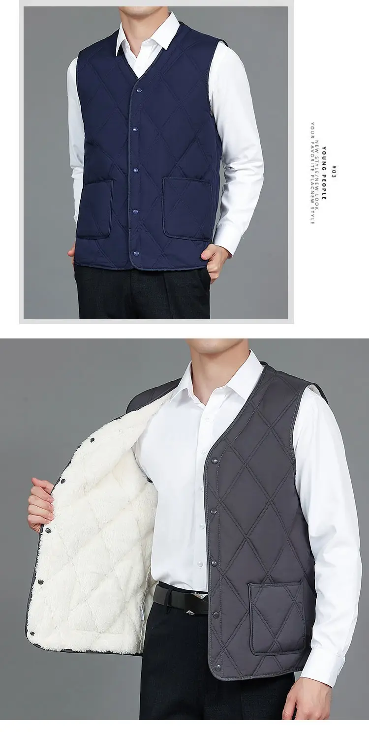 Men's 2024 Cotton Velvet Vest Plus Large — feature 10
