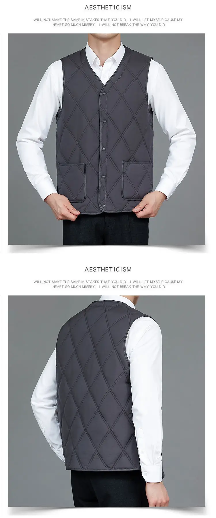 Men's 2024 Cotton Velvet Vest Plus Large — feature 11
