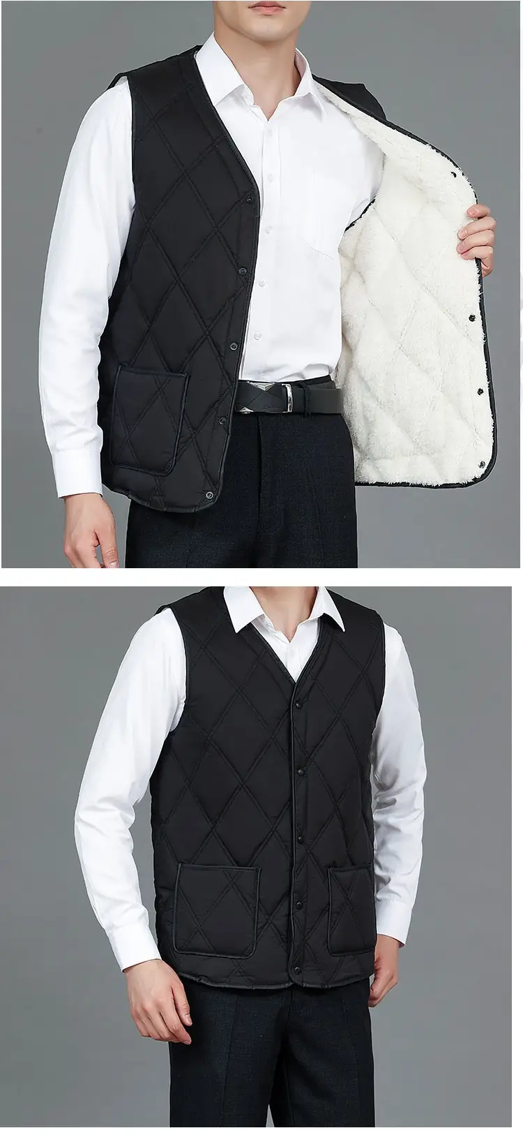 Men's 2024 Cotton Velvet Vest Plus Large — feature 12