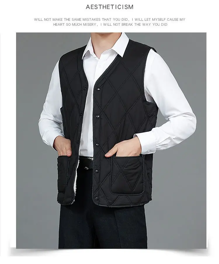 Men's 2024 Cotton Velvet Vest Plus Large — feature 14