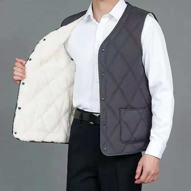 Men's 2024 Cotton Velvet Vest Plus Large - Image 2