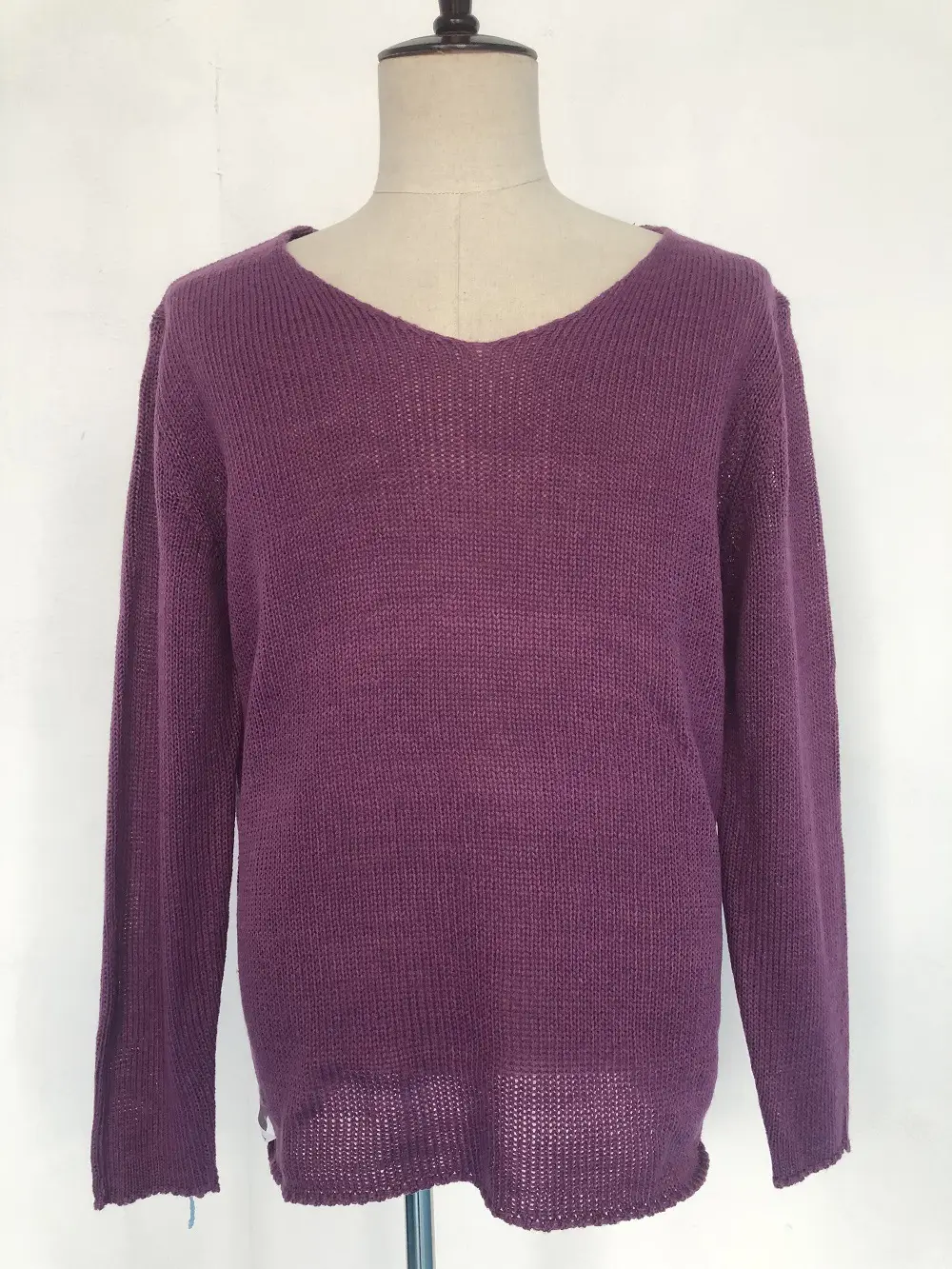 Men's Green Knitted V Neck Long Sleeve Pullover Large — feature 11