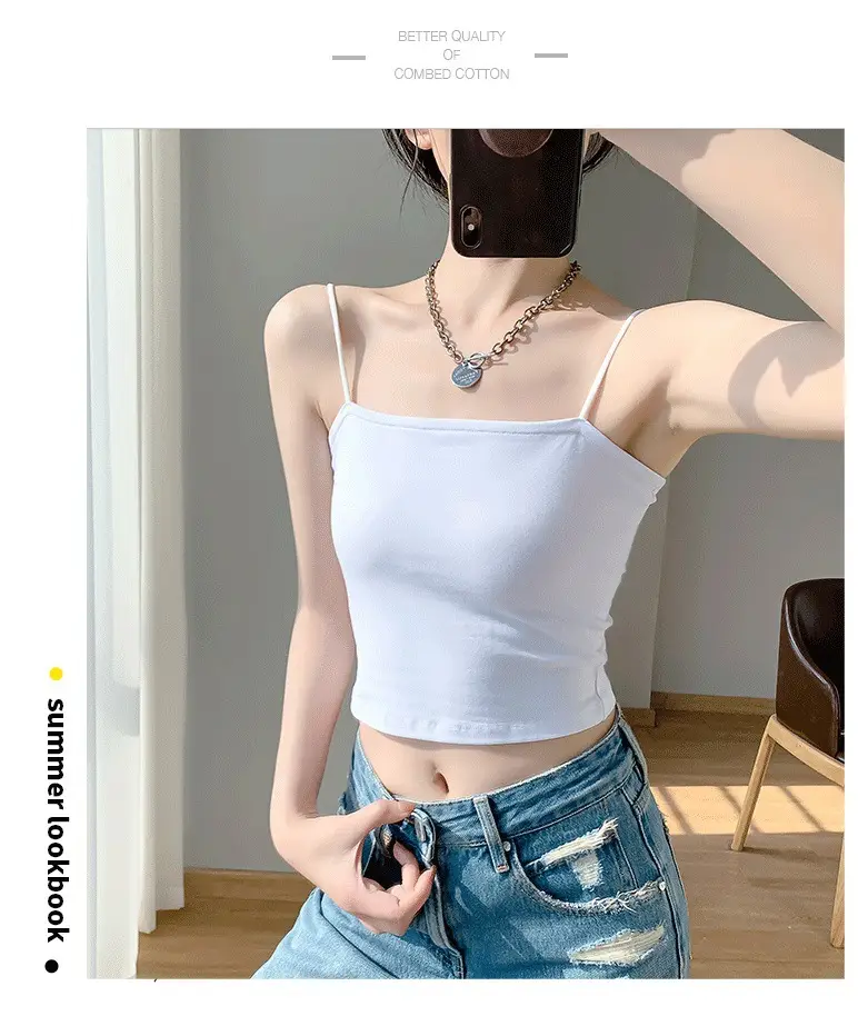 Summer 2023 Fine Camisole Short Navel Inner Wearing Women — feature 2