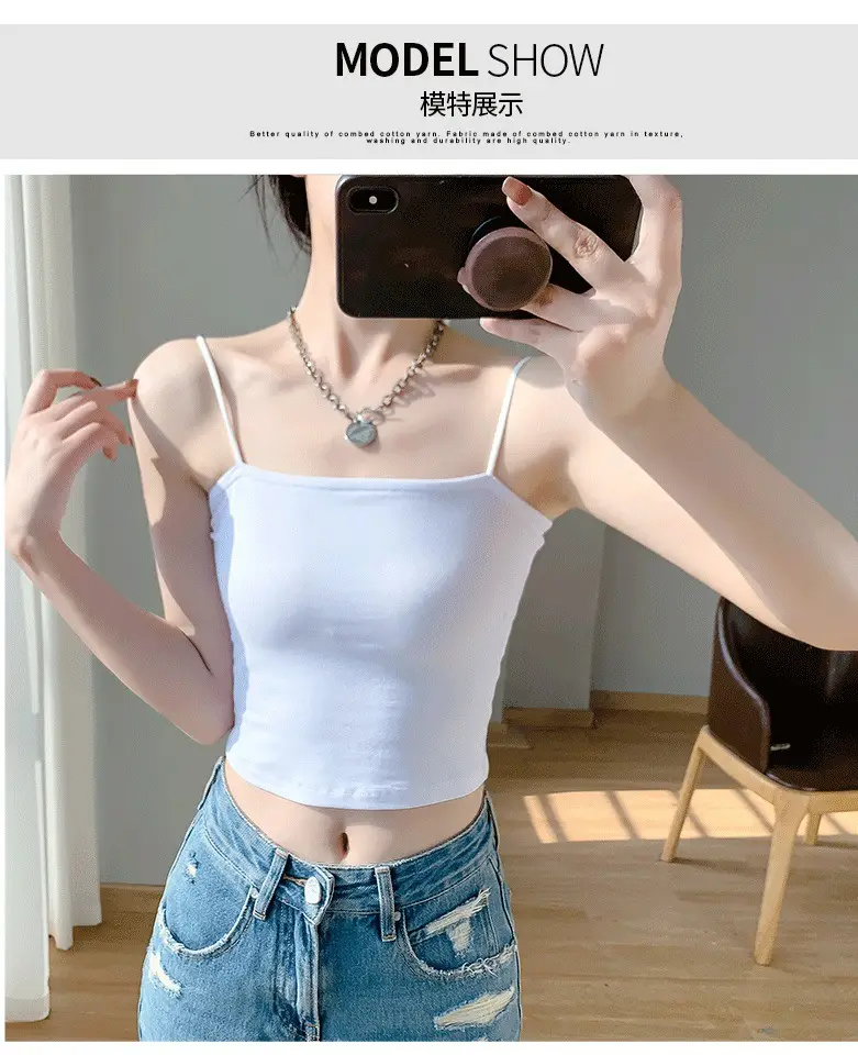 Summer 2023 Fine Camisole Short Navel Inner Wearing Women — feature 7