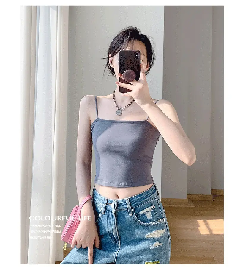 Summer 2023 Fine Camisole Short Navel Inner Wearing Women — feature 9