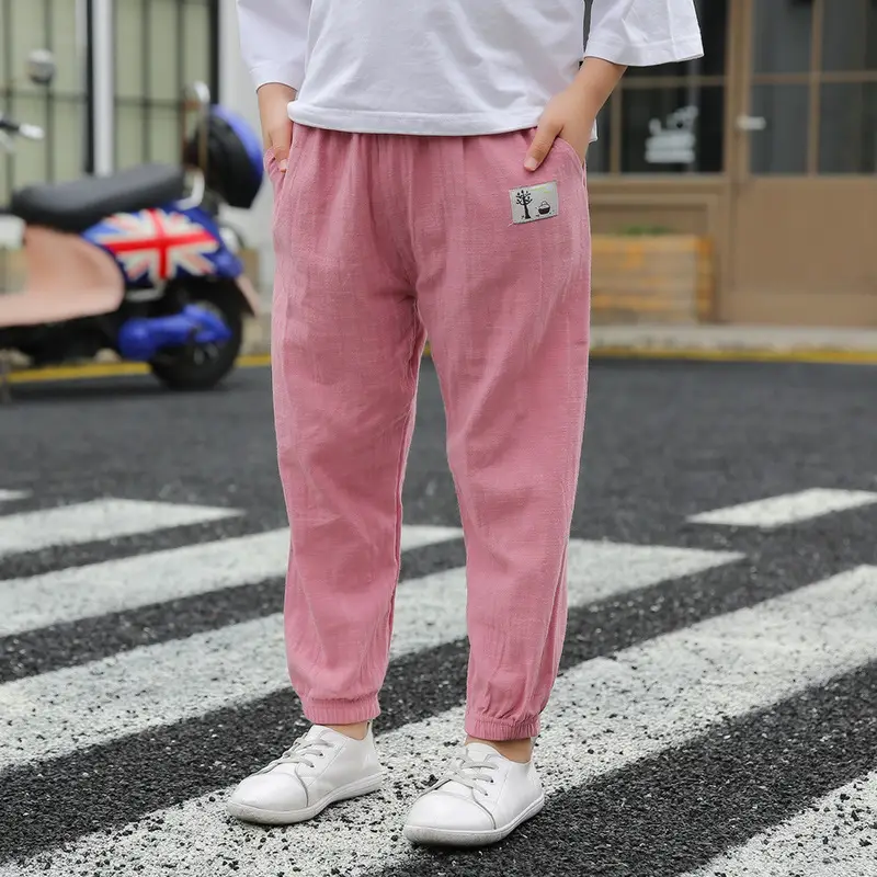 Summer Light Blue Mosquito Proof Boys Girls Pants - Image 9