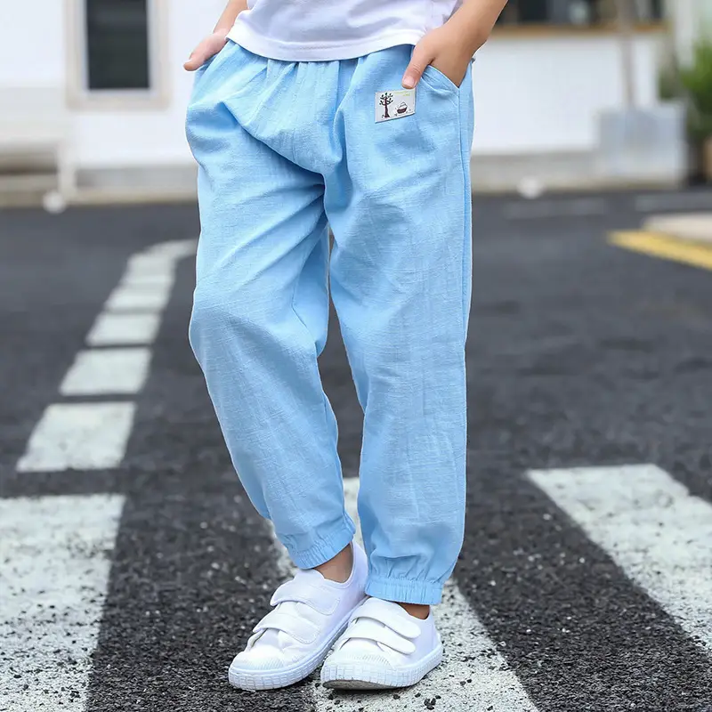 Summer Light Blue Mosquito Proof Boys Girls Pants - Image 10