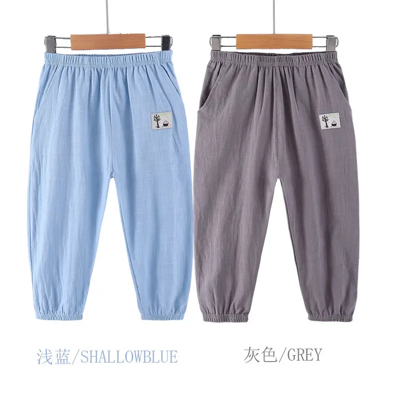 Summer Light Blue Mosquito Proof Boys Girls Pants — feature 1