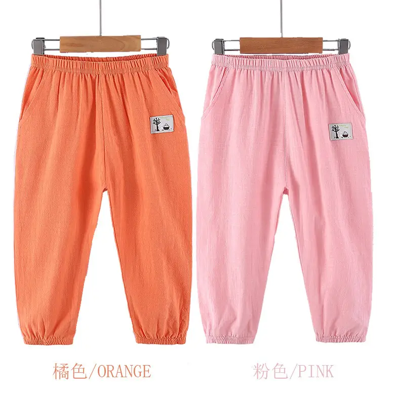 Summer Light Blue Mosquito Proof Boys Girls Pants — feature 2