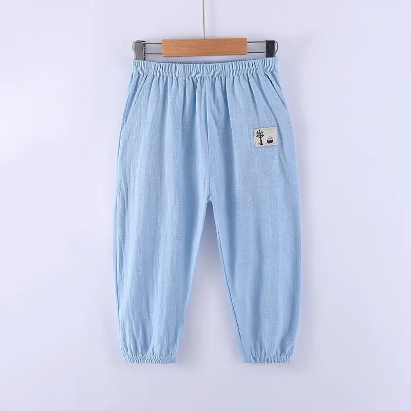 Summer Light Blue Mosquito Proof Boys Girls Pants - Image 5